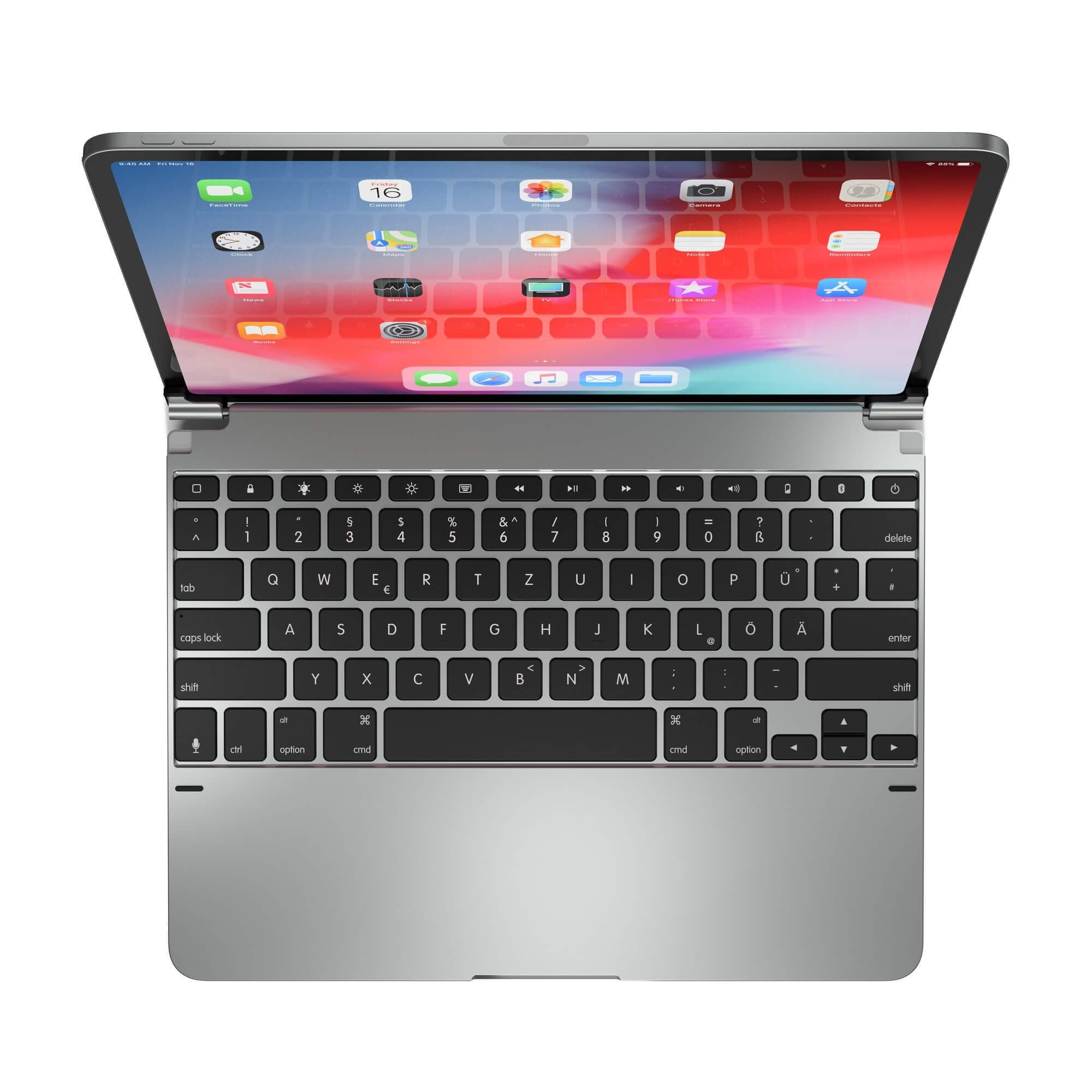 Brydge Pro Aluminium Bluetooth Tastatur Apple Ipad Pro 12 9 2018 2020 Silber Bry6021g