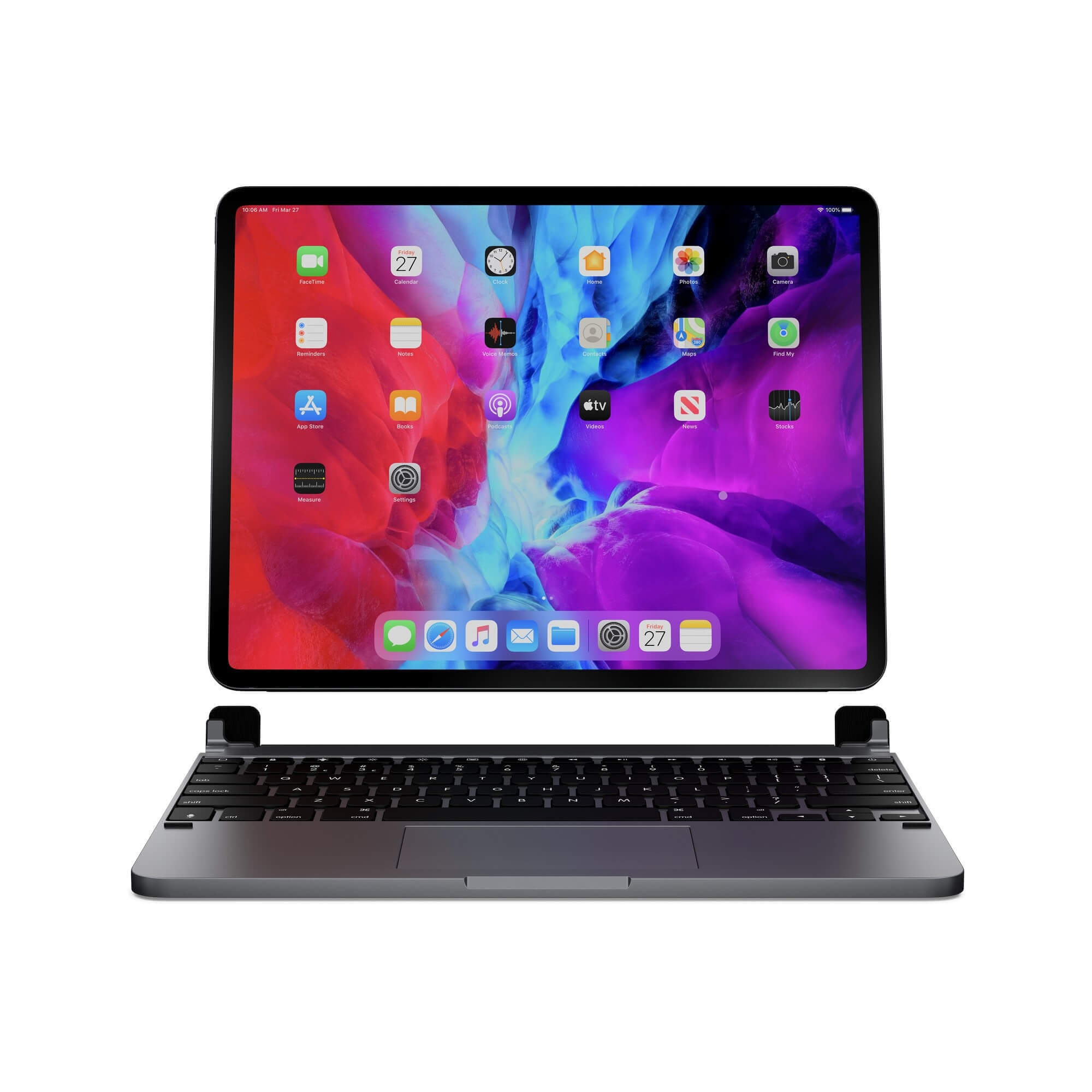 Brydge Pro Bluetooth Tastatur Mit Trackpad Ipad Pro 12 9 2018 2020 Grau Brytp6022g