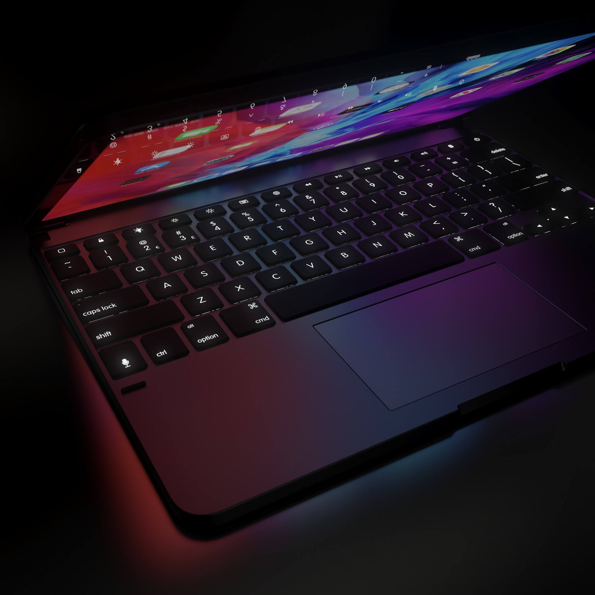 Brydge Pro Bluetooth Tastatur Mit Trackpad Ipad Pro 12 9 2018 2020 Grau Brytp6022g