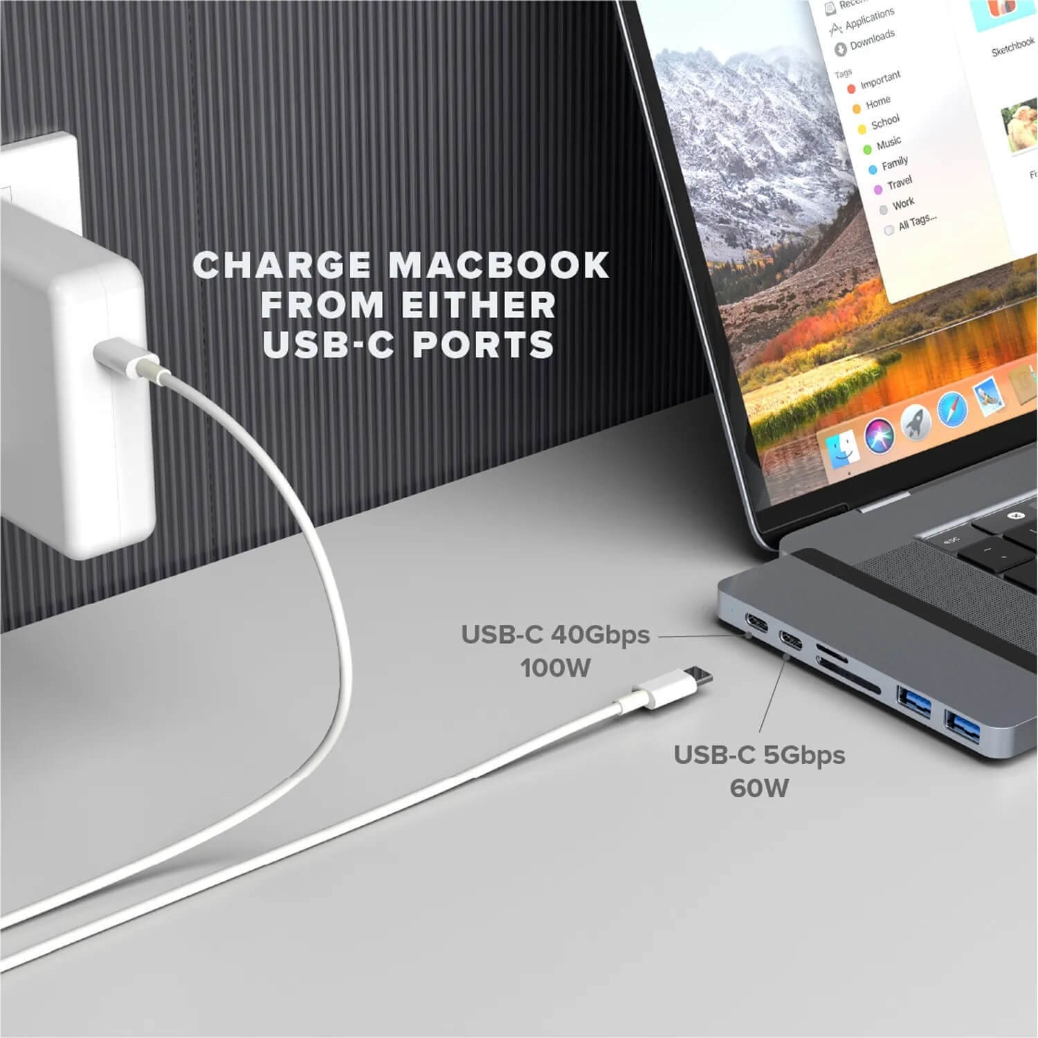 Hyperdrive Duo Hub 7 In 2 Apple Macbook Pro 13 15 16 2016 2020 Space Grau Hd28c Gray