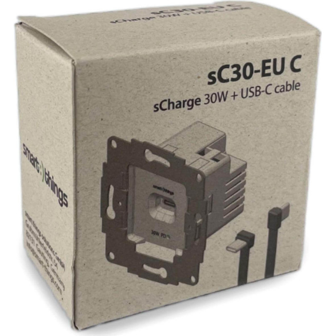 smart things sCharge Unterputz Netzteil 240V | USB-C / 30W | inkl. USB-C Kabel | grau | sC30-EU C smart things sCharge Unterputz Netzteil 240V | USB-C / 30W | inkl. USB-C Kabel | grau | sC30-EU C
