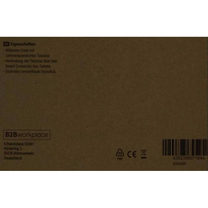 B2Bworkplace Smart Rugged Tastatur-Hülle mit Smart Connector | Apple iPad 11" (2025) & iPad 10,9" (2022) | grau/transparent | bulk | 300489