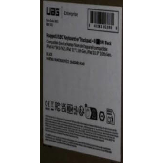 UAG Urban Armor Gear Rugged USB-C Keyboard Case mit Trackpad | Apple iPad 11“ (2025) / iPad 10,9“ (2022) / iPad Air 11" (2026 - 2024) | schwarz | bulk | 1K4006B14040