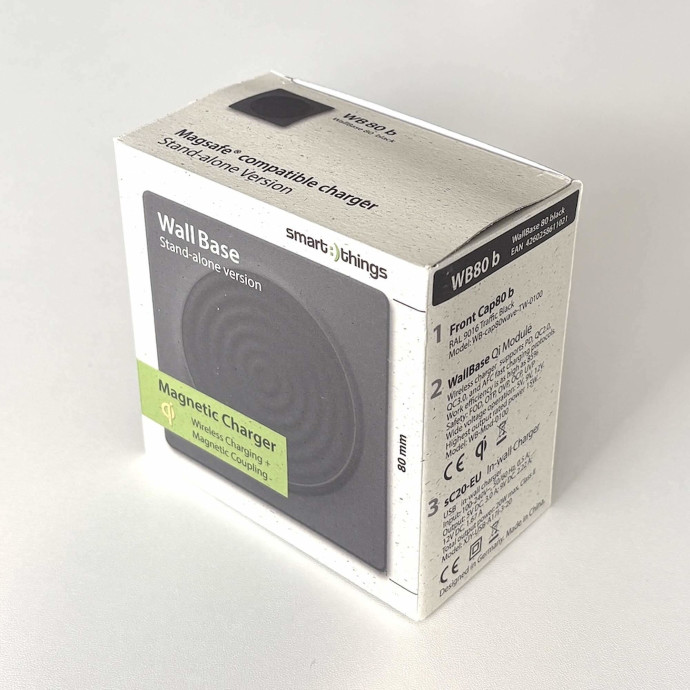 smart things WallBase 80 Magnetic Wireless Charger | 15W | 80 mm | Qi | schwarz | WB80 b