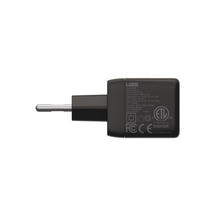 UAG Urban Armor Gear SRGE GaN Wand-Ladegerät | 30W | PD | 1x USB-C / 1x USB-A | schwarz | 9B4435114040