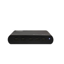 LEBA NoteCharge 5 Ladegerät/Hub | USB-A & USB-C / 90W / PD 3.0 | schwarz | bulk | NCHAR-UC5-150W-SC