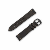 JT Berlin Watchband Alex II Vintage | Universal 20mm | schwarz - Edelstahl schwarz | M | 10846