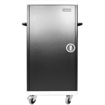 LEBA NoteCart UniFit 40 Tablet Ladewagenschrank | Vertikale feste Regale | USB-A / 12W | 13" | schwarz | bulk | NCU-40T-FV-UA-SC