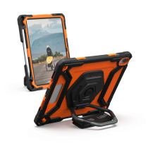 UAG Urban Armor Gear Plasma Handstrap, Kickstand & Screen Protection Case | Apple iPad 11" (2025) / iPad 10,9" (2022) | schwarz/orange | bulk | 124470B19740