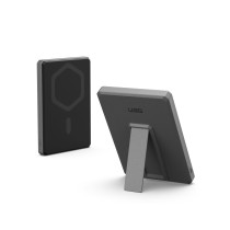 UAG Urban Armor Gear SRGE Ultra Slim Powerbank Magnetic Wireless Charger mit Standfunktion | 1x 20W USB-C | 5.000 mAh | Qi | schwarz/grau | 9B4417114030