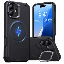 ESR Cyber Tough HaloLock Case mit Stash Stand | Apple iPhone 16 | schwarz | 1A7630102