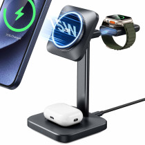ESR HaloLock 3 in 1 Wireless Charging Set + Watch mit Netzteil | 15W | Qi2 | schwarz | 2C5660804