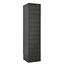 LEBA NoteLocker 12 Laptop/Tablet Ladeschrank | Schlüsselschloss | Steckdosen | 15,6" | schwarz | bulk | NL-12-KEY-SC