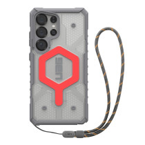 UAG Urban Armor Gear Bundle bestehend aus Pathfinder Case mit Magnet-Modul & Lanyard (abnehmbar) | Samsung Galaxy S25 Ultra | active lava (rot)/transparent & schwarz/graphite | 2144831BV02