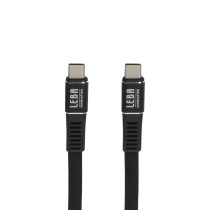 LEBA NoteCable geflochtenes Flachkabel | USB-C auf USB-C | 100W | 1,2m | schwarz | bulk | NCABLE-LE-UC-UC-1.2M