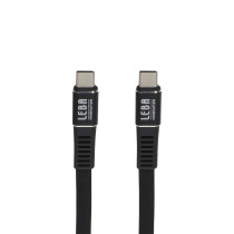 LEBA NoteCable geflochtenes Flachkabel | USB-C auf USB-C | 100W | 0,75m | schwarz | bulk | NCABLE-LE-UC-UC-0.75