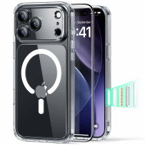 ESR Set bestehend aus Classic Hybrid HaloLock Case mit Kamerasteuerung Taste & Tempered-Glass Displayschutz | Apple iPhone 17 Pro Max | transparent | 1A89200101