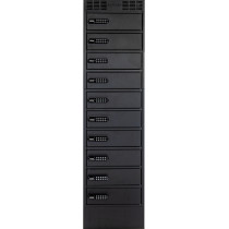 LEBA NoteLocker 10 Laptop/Tablet Ladeschrank | Elektronisches Zahlenschloss | Steckdosen | 15,6" | schwarz | bulk | NL-10-KL1000-SC