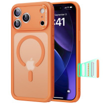 ESR Classic Hybrid HaloLock Case mit Kamerasteuerung Taste | Apple iPhone 17 Pro Max | frosted orange (transparent) | 1A86401002