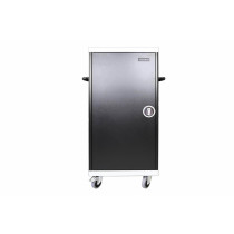 LEBA NoteCart UniFit 64 Tablet Ladewagenschrank | Vertikale feste Regale | USB-A / 12W | 13" | schwarz | bulk | NCU-64T-FV-UA-SC