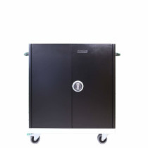 LEBA NoteCart UniFit 24 Laptop/Tablet Ladewagenschrank | Ausziehbare Regale | Steckdosen | 17" | schwarz | bulk | NCU-24-SH-SC