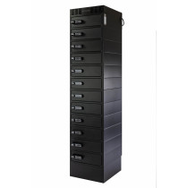 LEBA NoteLocker 12 Laptop/Tablet Ladeschrank | Elektronisches Zahlenschloss | Steckdosen | 15,6" | schwarz | bulk | NL-12-KL1000-SC