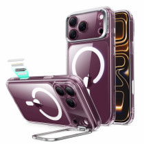 ESR Classic Hybrid Magnet Case mit Kamerasteuerung Taste & Stash Stand | Apple iPhone 18 Pro Max/17 Pro Max | transparent | 1A91000102