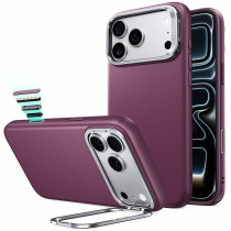 ESR Atelier Leder Magnet Case mit Kamerasteuerung Taste & Stash Stand | Apple iPhone 18 Pro/17 Pro | deep burgundy | 1A91500302