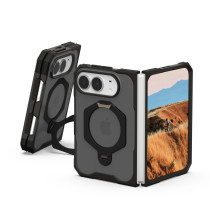 UAG Urban Armor Gear Mouve XTE 360 MagSafe Kickstand Case | Apple iPhone Duo | ash (grau transparent)/schwarz | 114567113131
