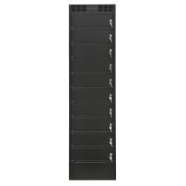 LEBA NoteLocker 12 Laptop/Tablet Ladeschrank | Schlüsselschloss | USB-C / USB-A / Steckdosen / 67W | 15,6" | schwarz | bulk | NL-12-KEY-UO-SC