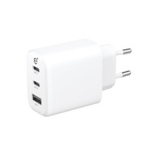 empower by PanzerGlass essential Ladegerät | 65W | inkl. 2 x USB-C + USB-A/EU Anschluss | silber weiß | EM57017