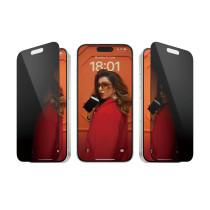 PanzerGlass Privacy Displayschutzglas | Ultra-Wide Fit mit Aufbringhilfe | Apple iPhone 15 Pro | P2810