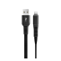 LEBA geflochtenes MFI Flachkabel | USB-A auf Lightning | 18W | 0,5m | schwarz | bulk | NCABLE-LE-UA-8P-0.5M