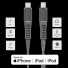 LEBA geflochtenes MFI Flachkabel | USB-C auf Lightning | 36W | 0,5m | schwarz | bulk | NCABLE-LE-UC-8P-0.5M