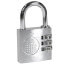 LocknCharge Resettable Keyless Padlock Mini Zahlenschloss | für CarryOn | silber | bulk | LNC10168