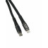 LEBA geflochtenes MFI Flachkabel | USB-C auf Lightning | 1,2m | schwarz | bulk | NCABLE-LE-UC-8P-1.2M