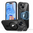 ESR Classic Hybrid HaloLock Case mit Stash Stand | Apple iPhone 15 Plus | transparent/schwarz | 1A6730202
