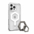 UAG Urban Armor Gear Bundle bestehend aus Plyo MagSafe Case & Magnetic Halterung/Haltering mit Standfunktion | Apple iPhone 16 Pro Max | ice (transparent)/weiß & titan | 1144811BV01