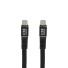 LEBA NoteCable geflochtenes Flachkabel | USB-C auf USB-C | 100W | 0,75m | schwarz | bulk | NCABLE-LE-UC-UC-0.75