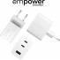 empower by PanzerGlass Turbo Wand-Ladegerät | 70W | 2x USB-C / 1x USB-A | weiß | EM31479