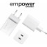 empower by PanzerGlass Turbo Wand-Ladegerät | 45W / 2x USB-C | weiß | EM58685