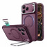 ESR Classic Hybrid Magnet Case mit Kamerasteuerung Taste & Stash Stand | Apple iPhone 18 Pro/17 Pro | frosted deep burgundy (transparent) | 1A90900402