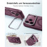ESR Classic Hybrid Magnet Case mit Kamerasteuerung Taste & Stash Stand | Apple iPhone 18 Pro/17 Pro | frosted deep burgundy (transparent) | 1A90900402