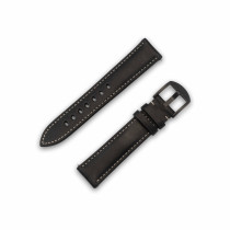 JT Berlin Watchband Charlie | Universal 20mm wide | brown - stainless steel space black | M | 10851