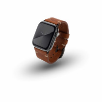 JT Berlin Watchband Alex II Vintage | Apple Watch Ultra/44/45/46mm | brown - stainless steel space black | M | 10831