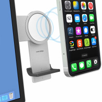 smart things PhoneBase Monitor Holder & MagSafe Wireless Charger | 15W | Qi | silver | s47