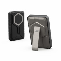 UAG Urban Armor Gear SRGE Rugged Powerbank Magnetic Wireless Charger with Kickstand | 1x 20W USB-C & 1x 10W | 10.000 mAh | Qi | black/titanium | 9B4411114036