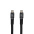 LEBA Woven Flat Cable | USB-C to USB-C | 100W | 1,2m | black | bulk | NCABLE-LE-UC-UC-1.2M